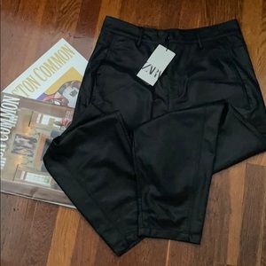 Zara pants haux leather